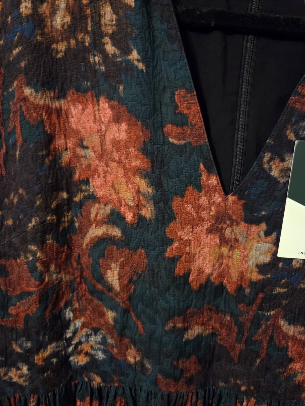 TUCKERNUCK Women's Green Persimmon Floral Jacquard Adelaide Dress. Sz XL - Picture 9 of 16